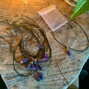 Genuine Raw Amethyst Pendant Necklaces (10)